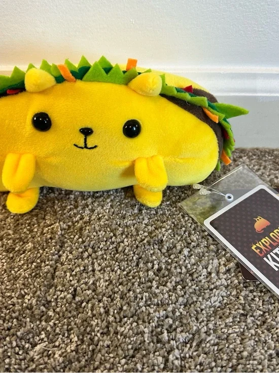 Exploding Kittens Taco Cat 7" Plush Stuffed Animal Yellow Anthropomorphic - Picture 2 of 8